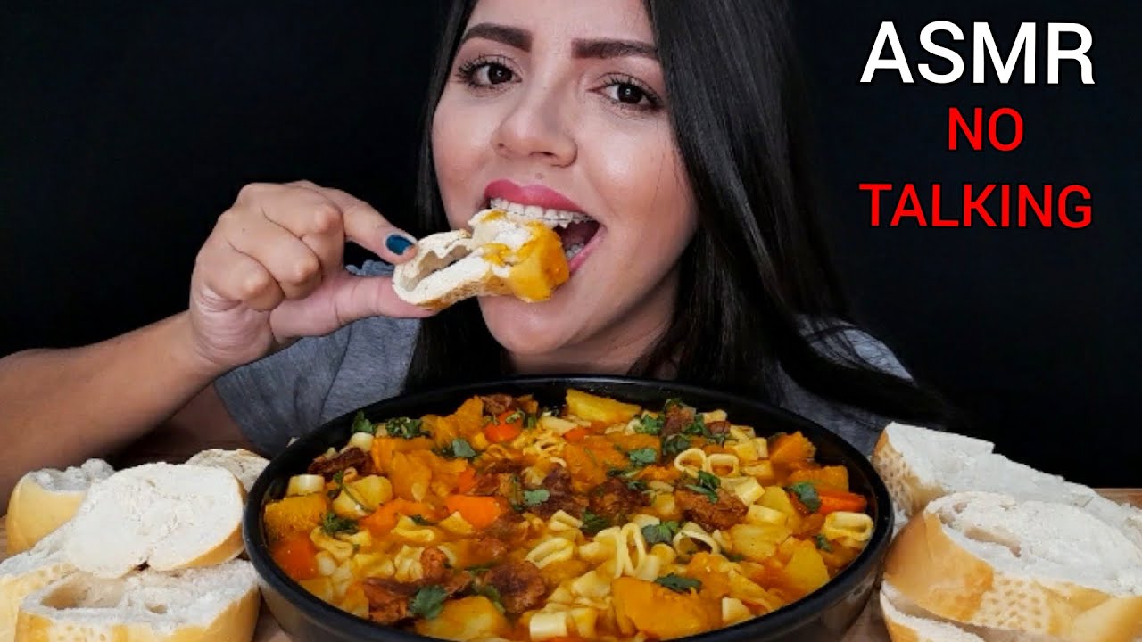 ASMR COMIDA - SOPA DE CARNE COM LEGUMES (MUKBANG) SONS DE MASTIGAÇÃO