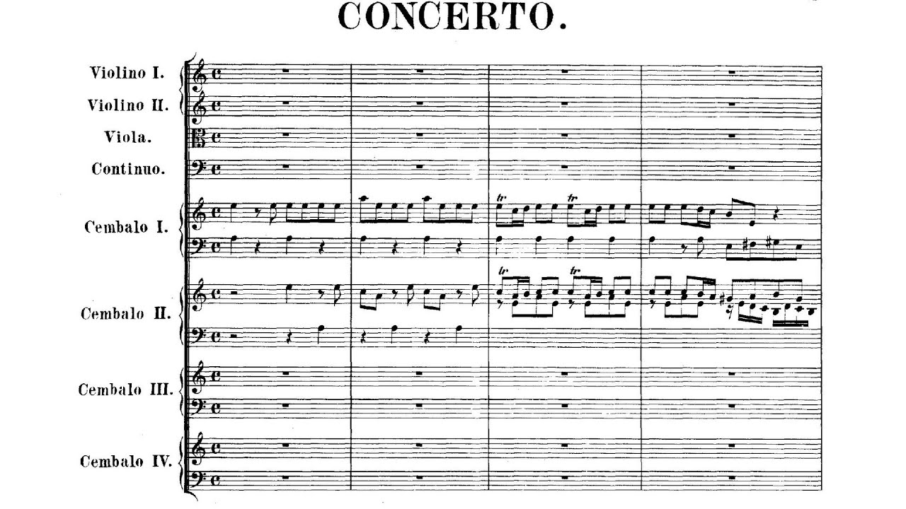 Bach - Concerto for 4 Harpsichords in a minor BWV 1065
