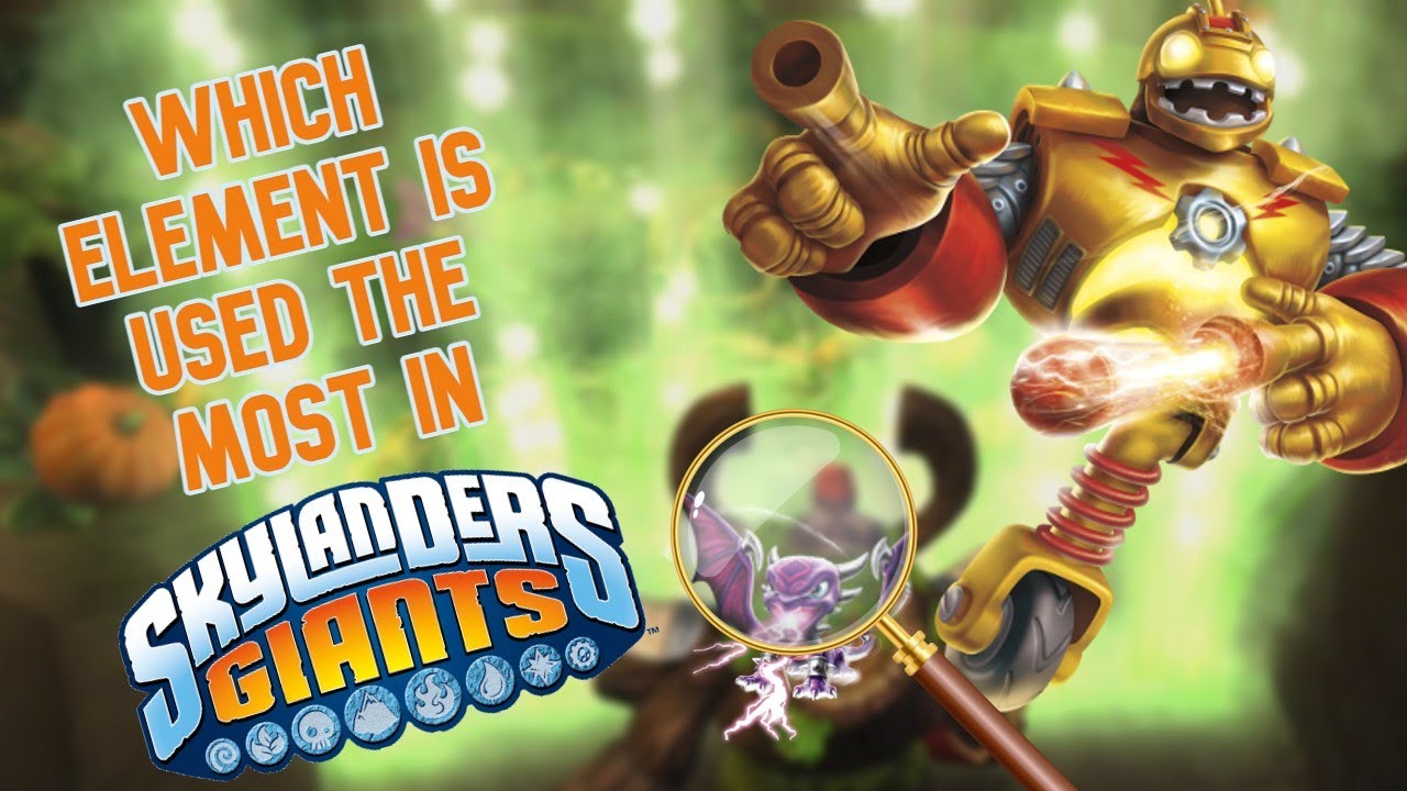 Какой элемент чаще всего используется в Skylanders Giants?