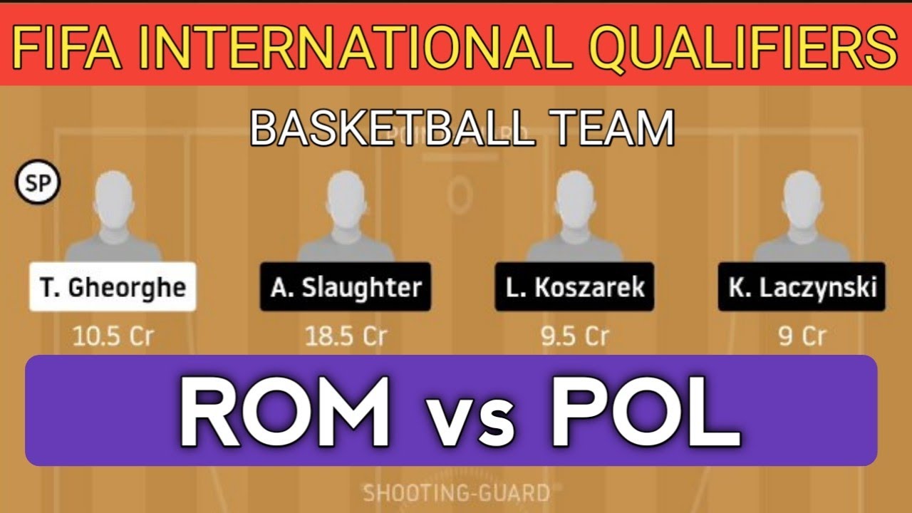 ROM vs POL | ROM VS POL DREAM11 BASKETBALL TEAM | FIFA INTERNATIONAL QUALIFIERS | DREAM11 BASKETBALL