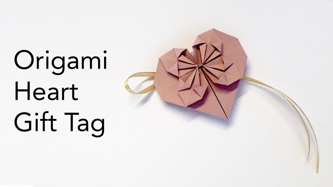 Easy Origami Heart Gift Tag Tutorial - Gift Wrapping - Mother's Day Craft