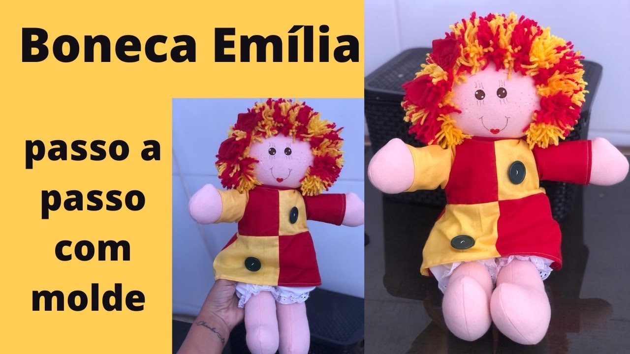 Como fazer boneca Emília (passo a passo)