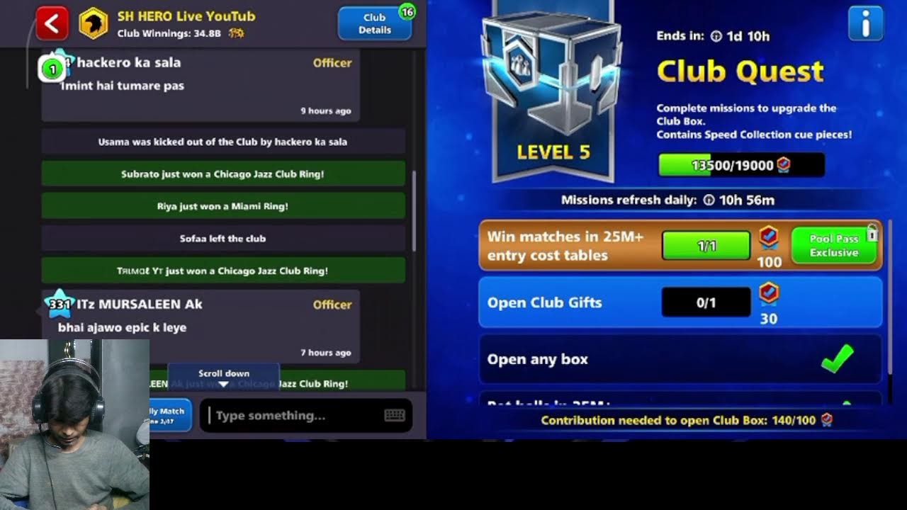 Road to 300b Coins - 8 ball pool Live streaming of SH HERO #8ballpool