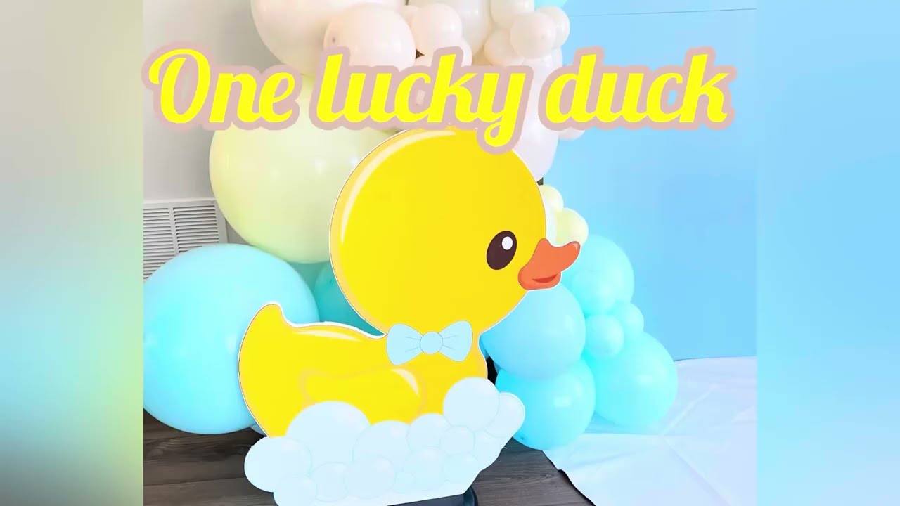 One lucky duck first birthday decoration 