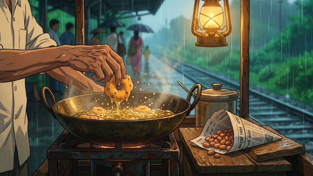 90s Indian Train Journey in Rain 🌧️ | Monsoon Nostalgia & ASMR (Ghibli Style)