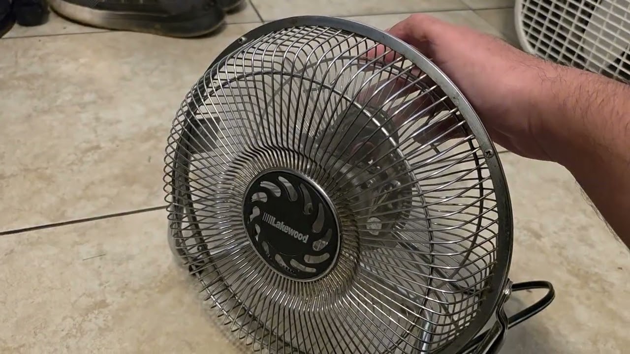 February 1, 2026 my 2rd 2003 Lakewood 9 inch floor fan before cleaning and oiling.