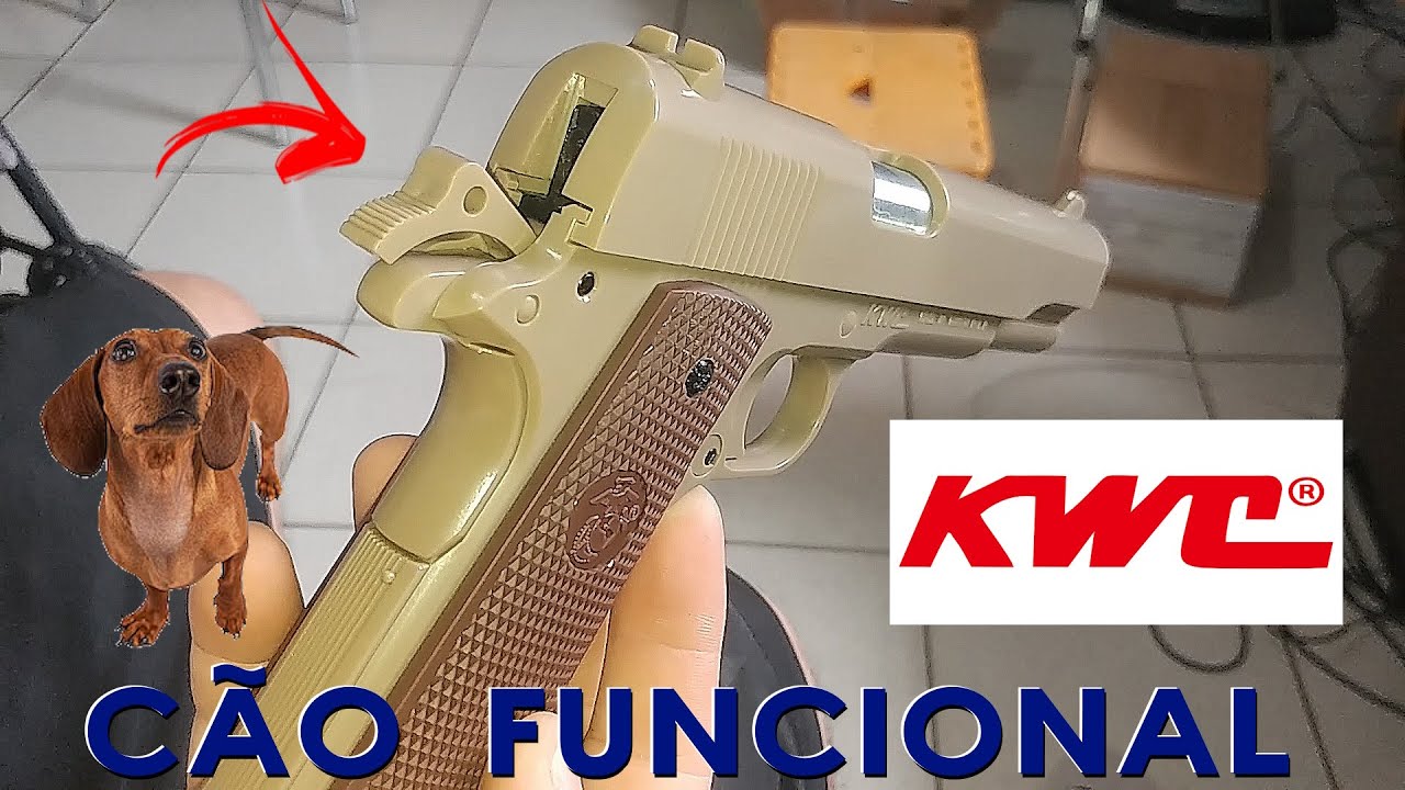 UNBOXING Cor Tan da 1911 Marrom CÃO FUNCIONAL 6mm Para Esferas De Alumínio Kwc MERCADO LIVRE