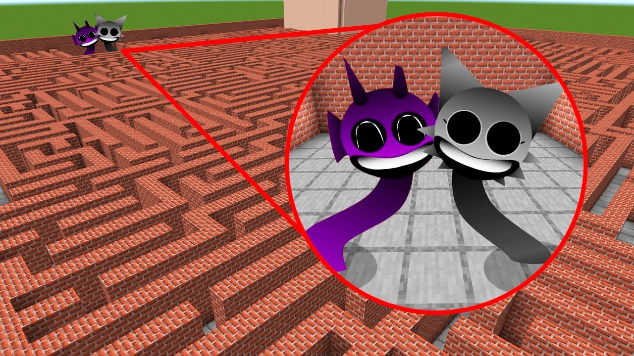 Sprunki DURPLE & WENDA (Phase ?)  in MAZE Incredibox ADDON ! Minecraft PE