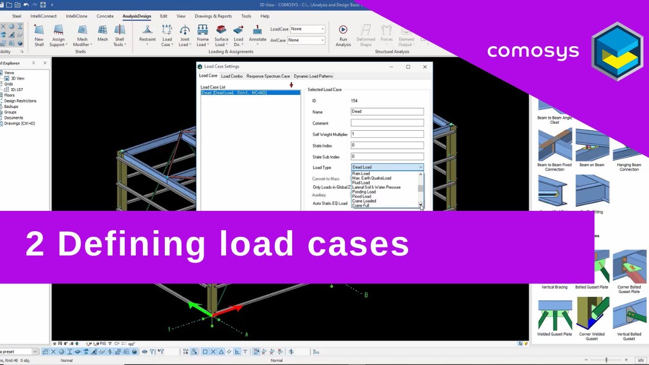 COMOSYS Analysis & Design Tutorials - Part 2 Defining load cases