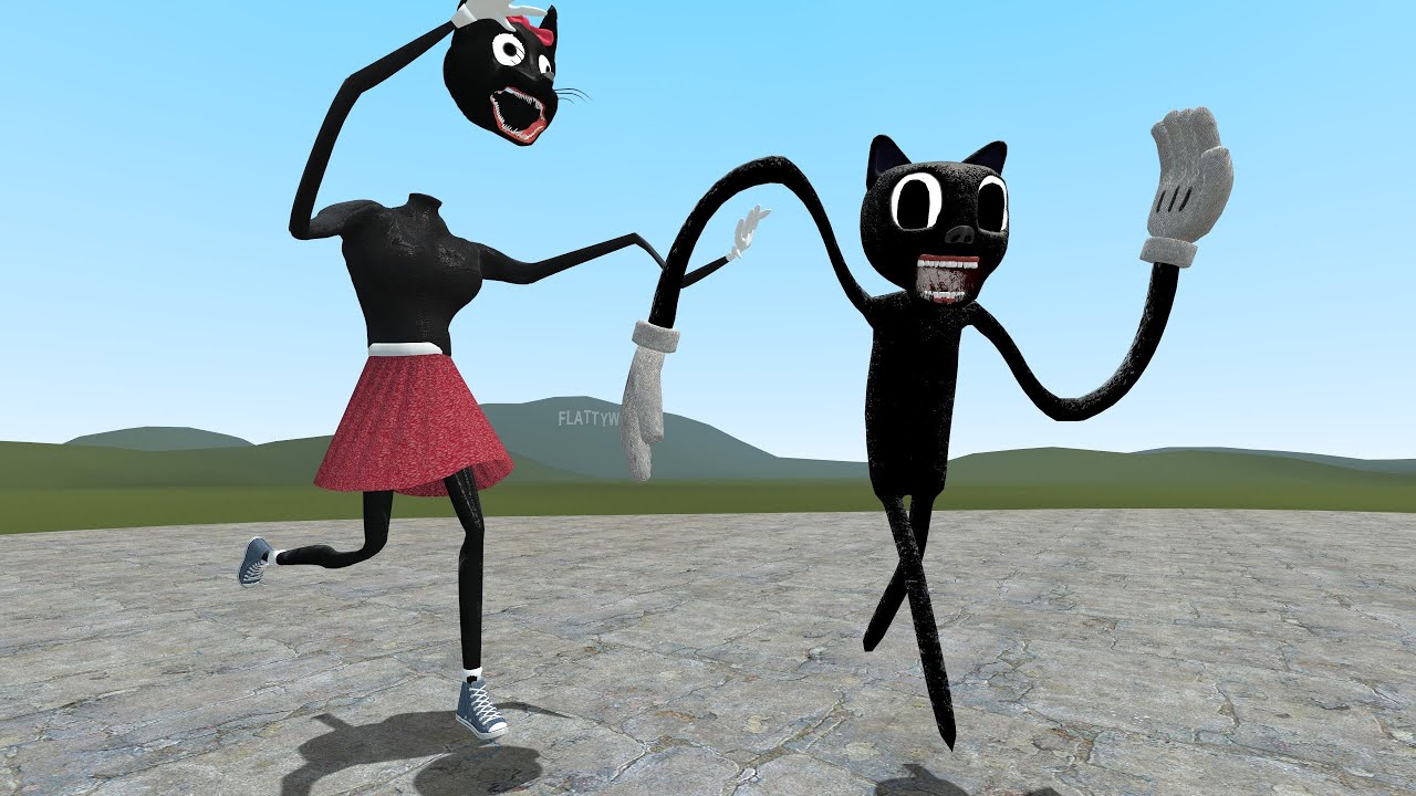 NEW CARTOON CAT GIRL!?!? Garry's Mod [Female Cartoon Cat vs Trevor Henderson Creatures]