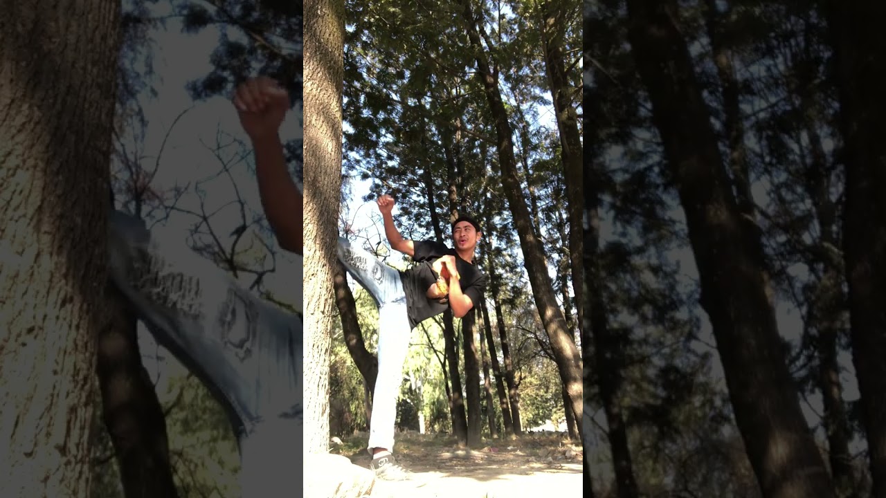 Outdoor workout Kick practices 