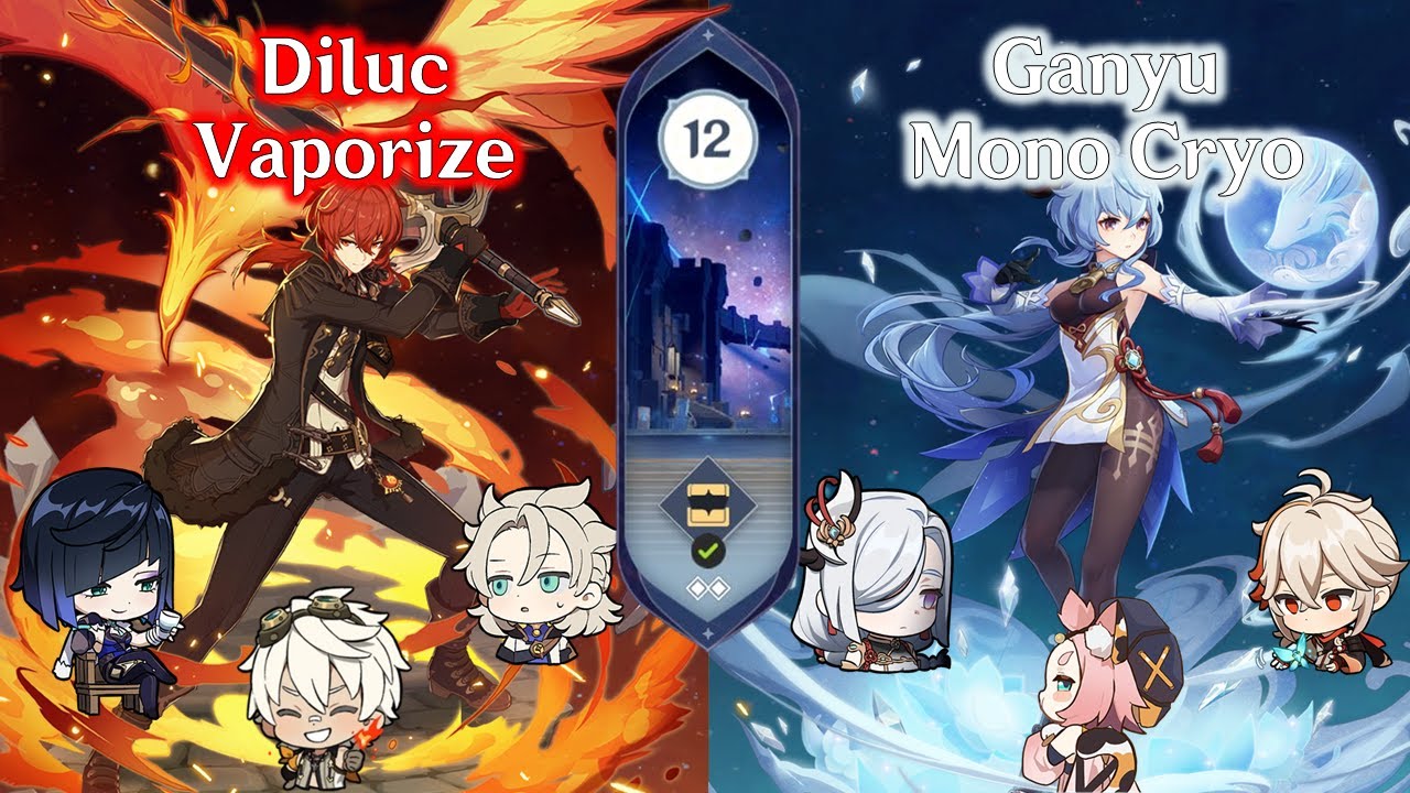 Diluc Vape x Ganyu Mono Cryo - Genshin Abyss 12 - 9⭐ | V3.5