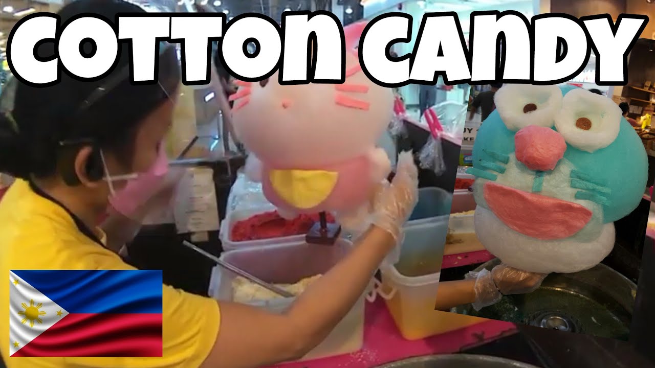 COTTON CANDY ART | FILIPINO FOOD TRIP | 2 FOR 100 PESOS ONLY! | Hello Kitty & Doraemon