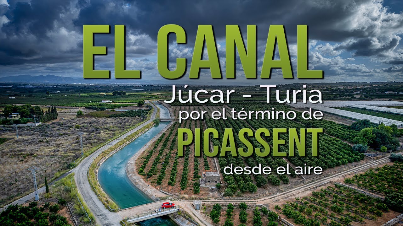 El Canal Júcar-Turia entrando a Picassent, visto desde el aire