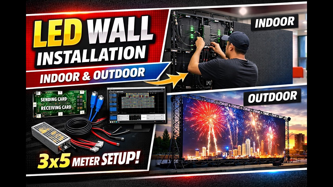 How to Install & Configure LED Video Wall P2.5 | Indoor & Outdoor 3x5 Meter Complete Setup Guide