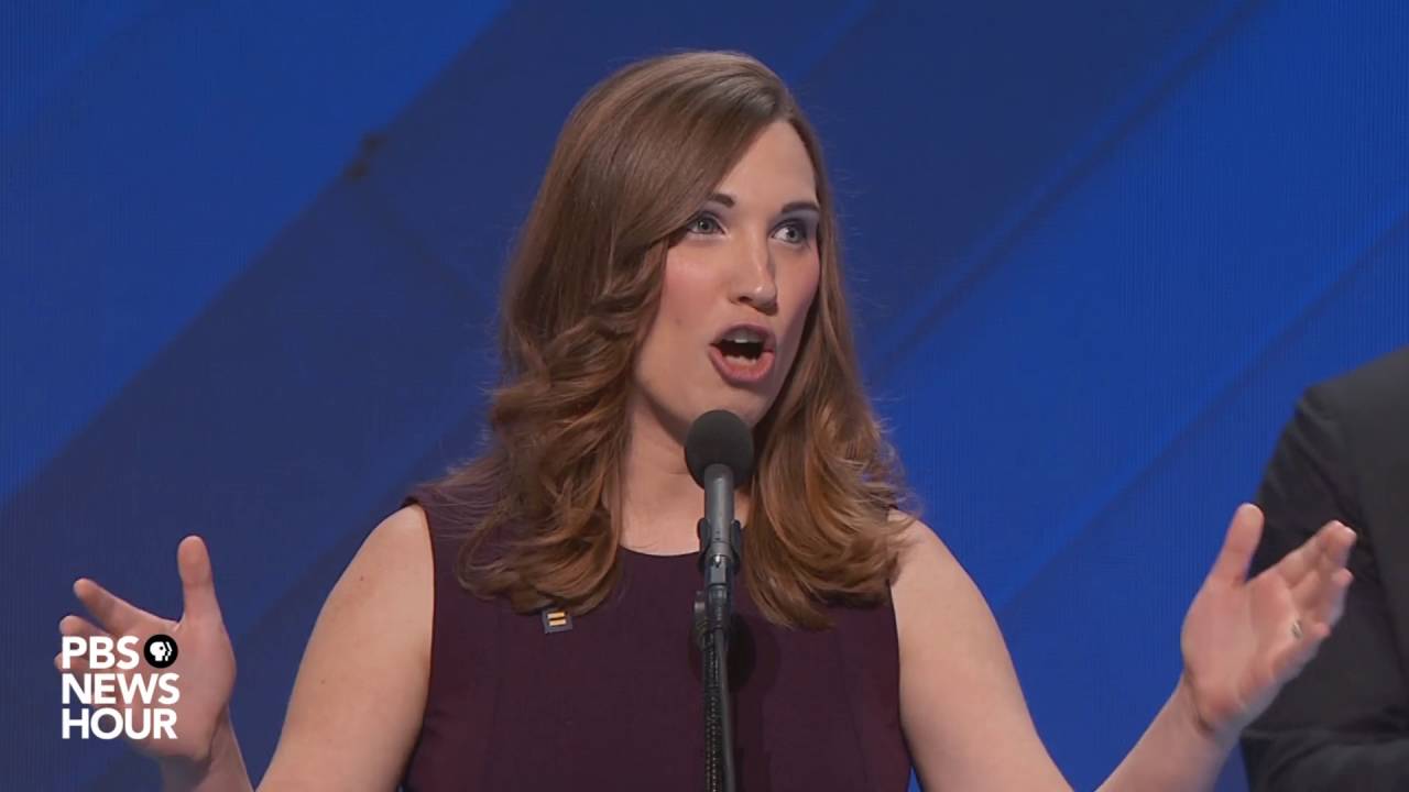 Sarah McBride, first transgender speaker at major political convention, addresses DNC 2016