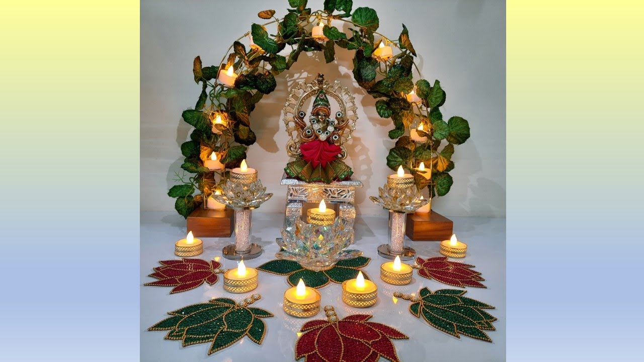 Diwali |Deepavali| Lakshmi pooja decoration| Jewelry making for Lakshmi| idol decoration