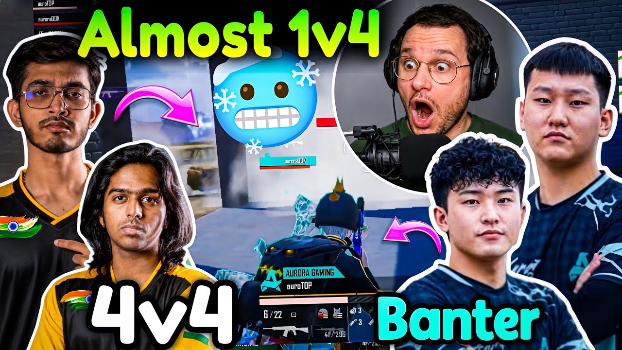 🇮🇳GodLike vs Aurora 4v4🇲🇳 Top Dok vs Admino Saumay😱 4T Banter GodLike After Wipe💀 OG vs Horaa😲