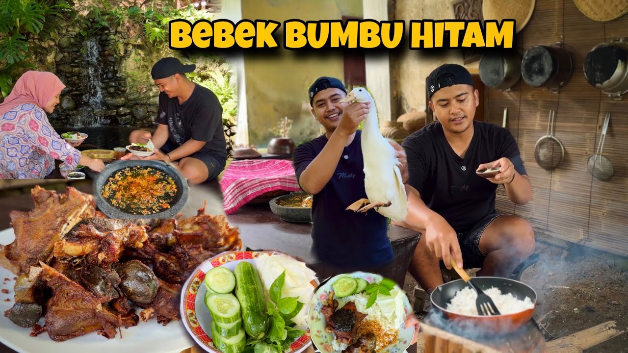 BEBEK BUMBU HITAM || MAKAN BARENG ISTRI DI DEPAN KOLAM IKAN YANG SYAHDU😍‼️