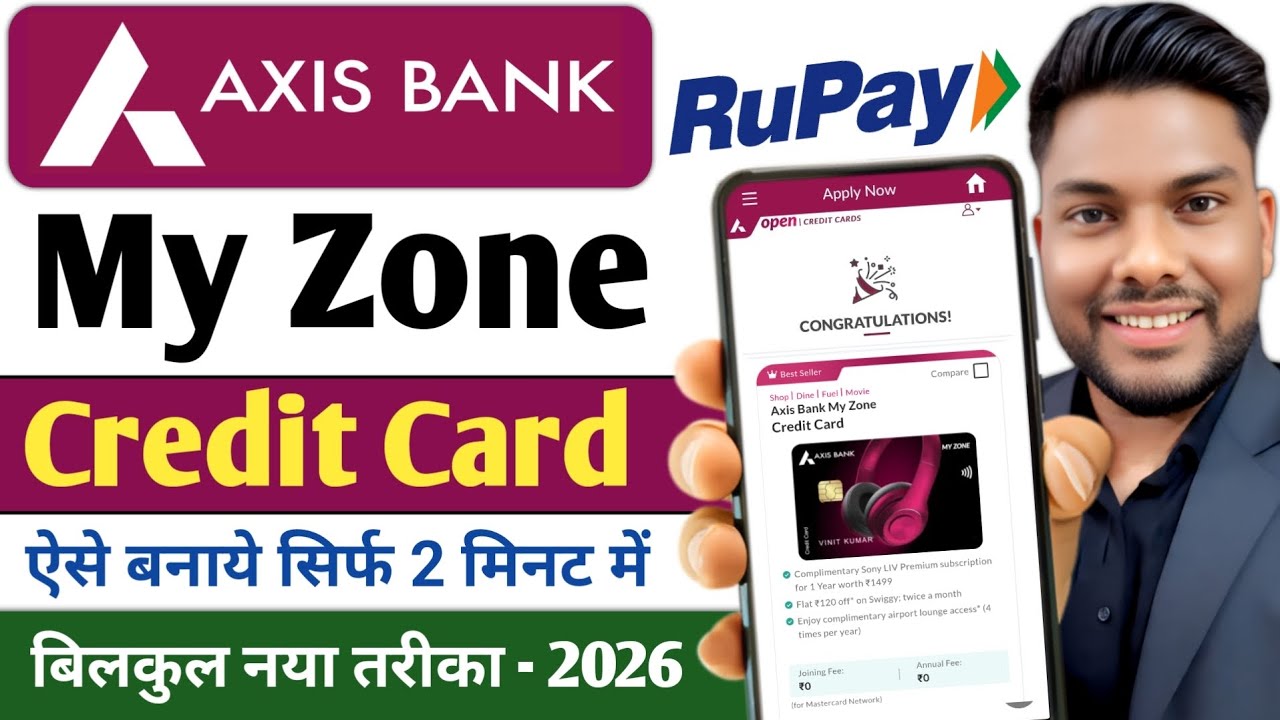 Axis bank My Zone Credit Card apply Full Proses 2026 Axis Bank Life Time Free Rupay Credit Card