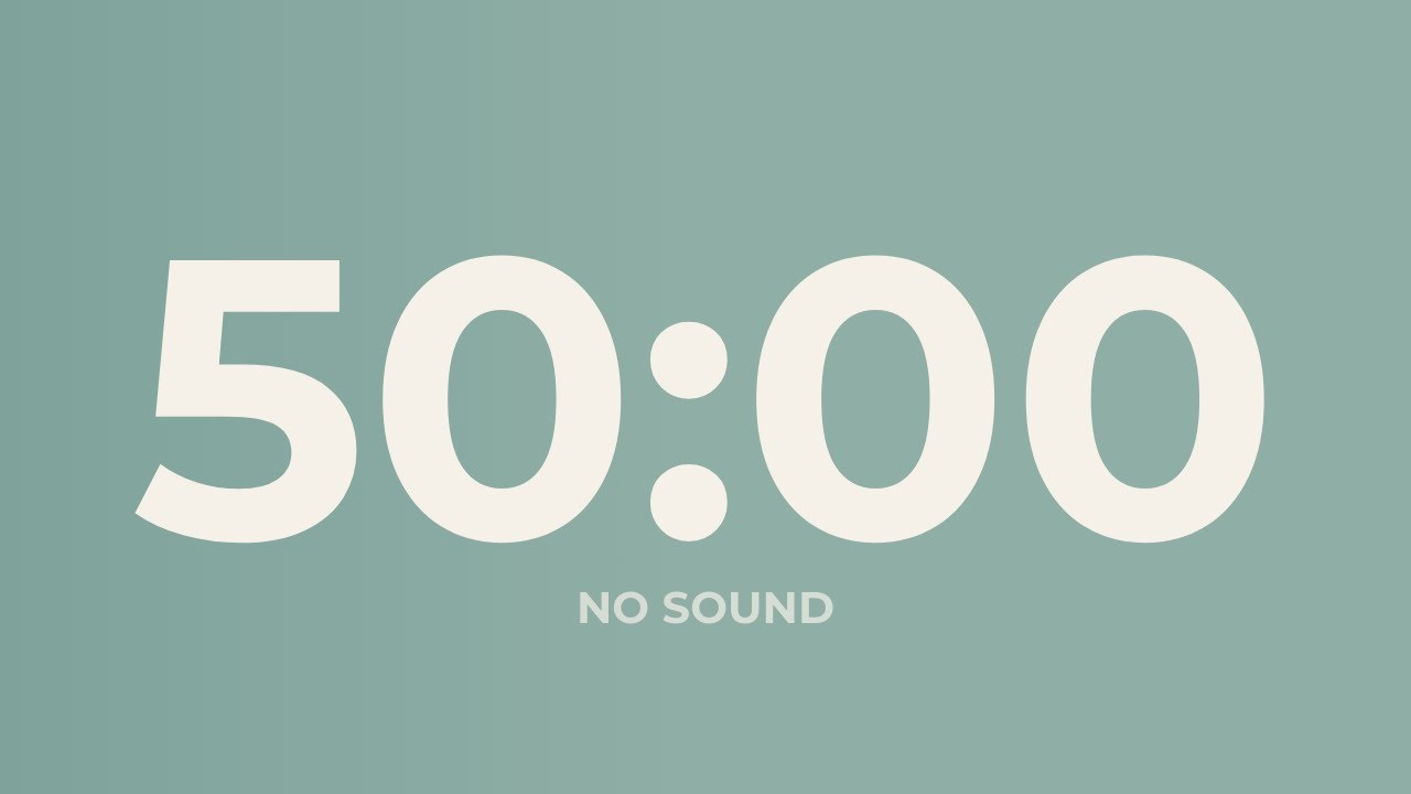 50 Minute Countdown Timer – No Sound | Focus, Study, Deep Work