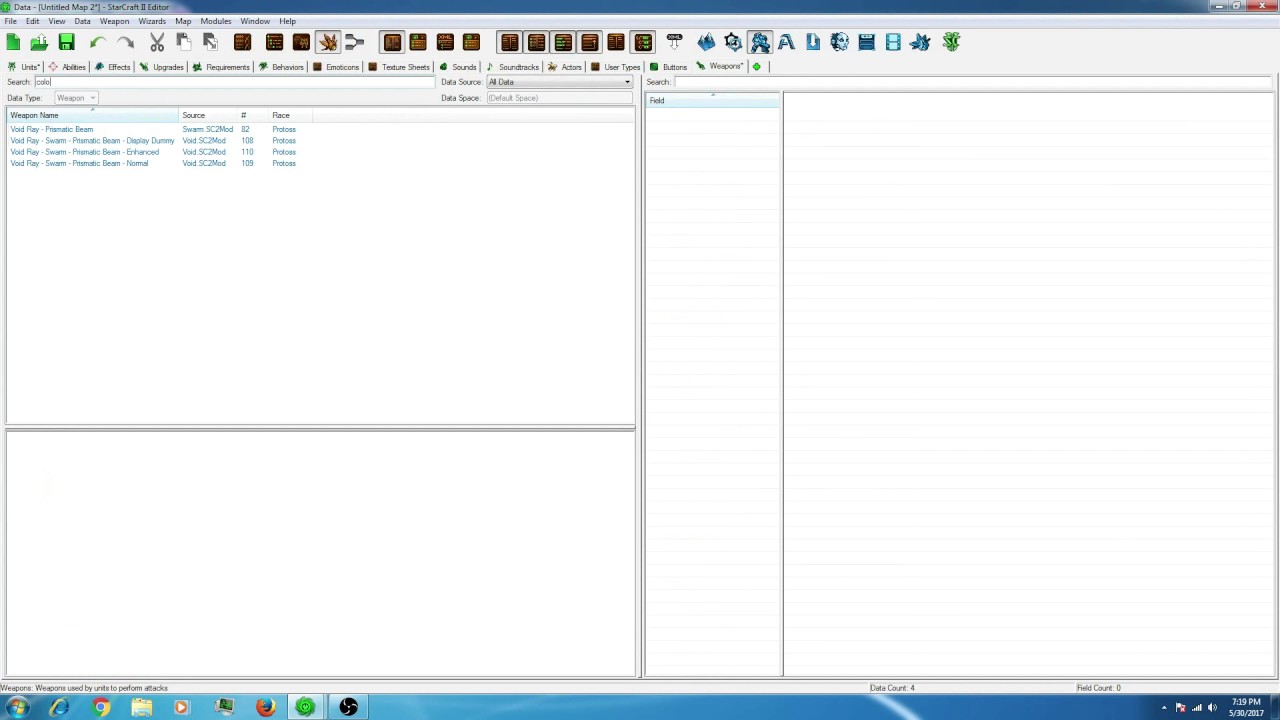 Sc2 Editor: Multiple Beam Weapons