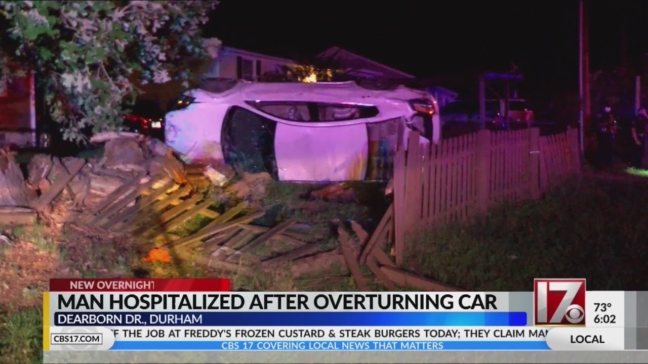 Driver crashes car through fence and into yard of Durham home