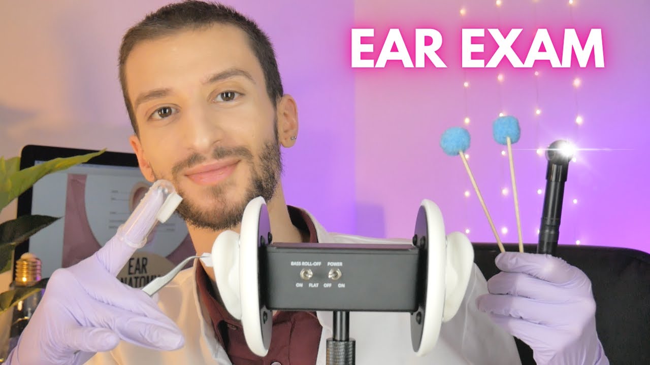 ASMR Intense Ear Exam - Ear Touching, Ear Cleaning, Tweezers, Otoscope, Hearing Tests