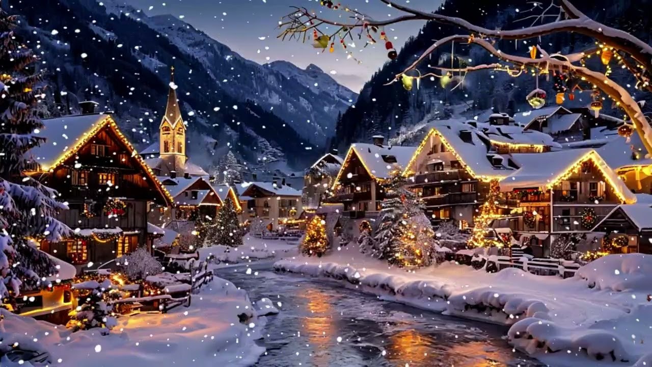 ❄️ Winter Village Ambience  Heavy Snowfall & Howling Wind | Cozy Alpine Sleep Escape
