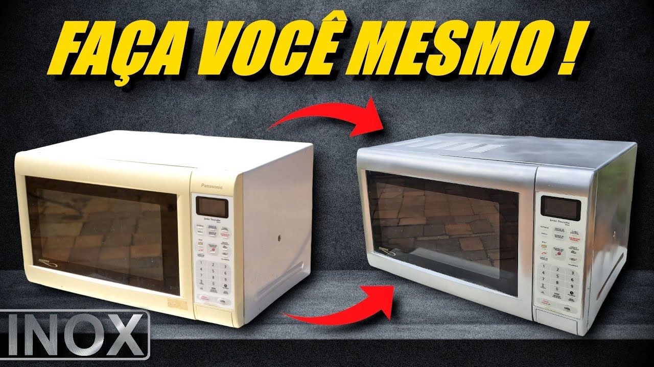INCRÍVEL! PINTANDO MICROONDAS COM TINTA SPRAY INOX | PINTANDO ELETRODOMÉSTICOS TINTA SPRAY CROMADO
