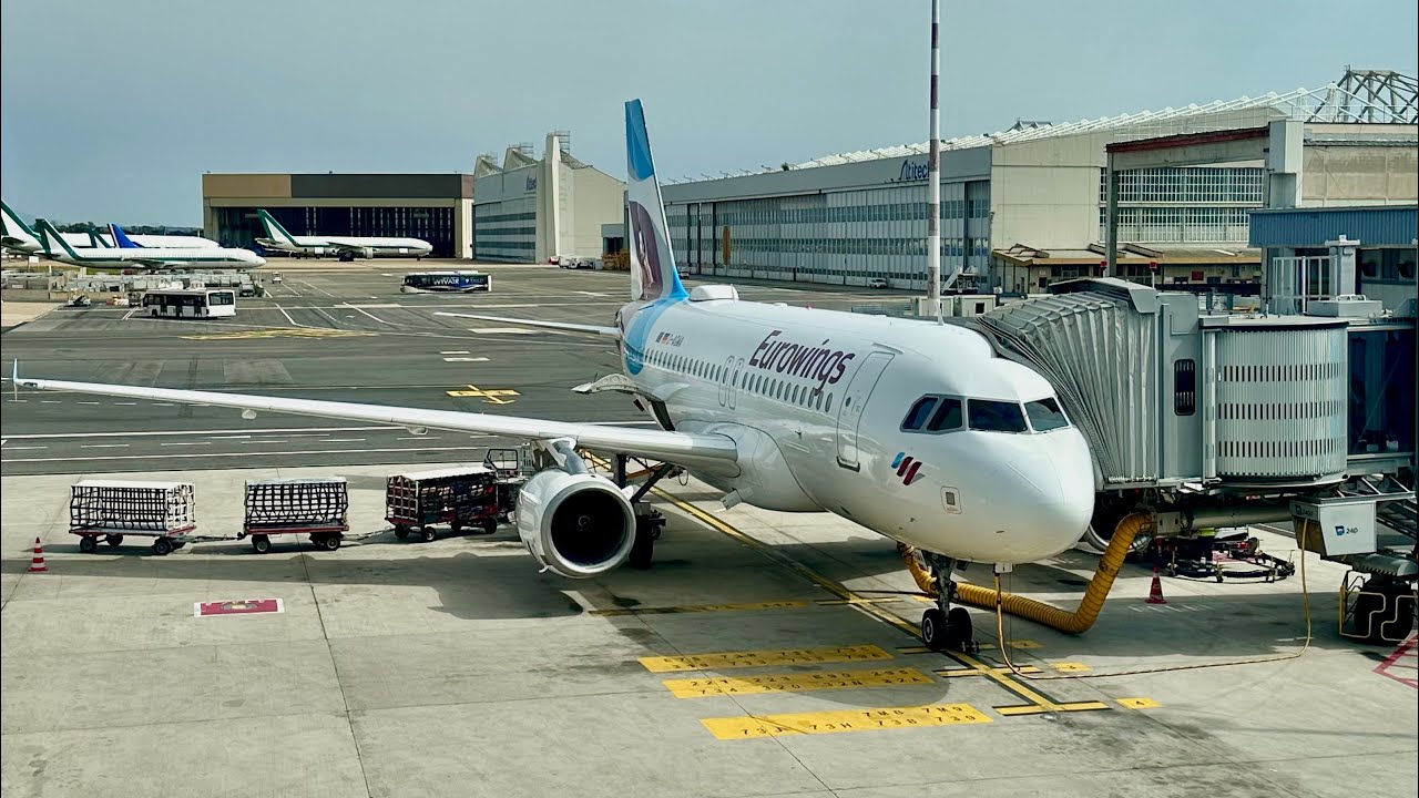 Airbus A319-100 | Eurowings | Гамбург (HAM) — Рим (FCO) | Полный Полёт | 4К