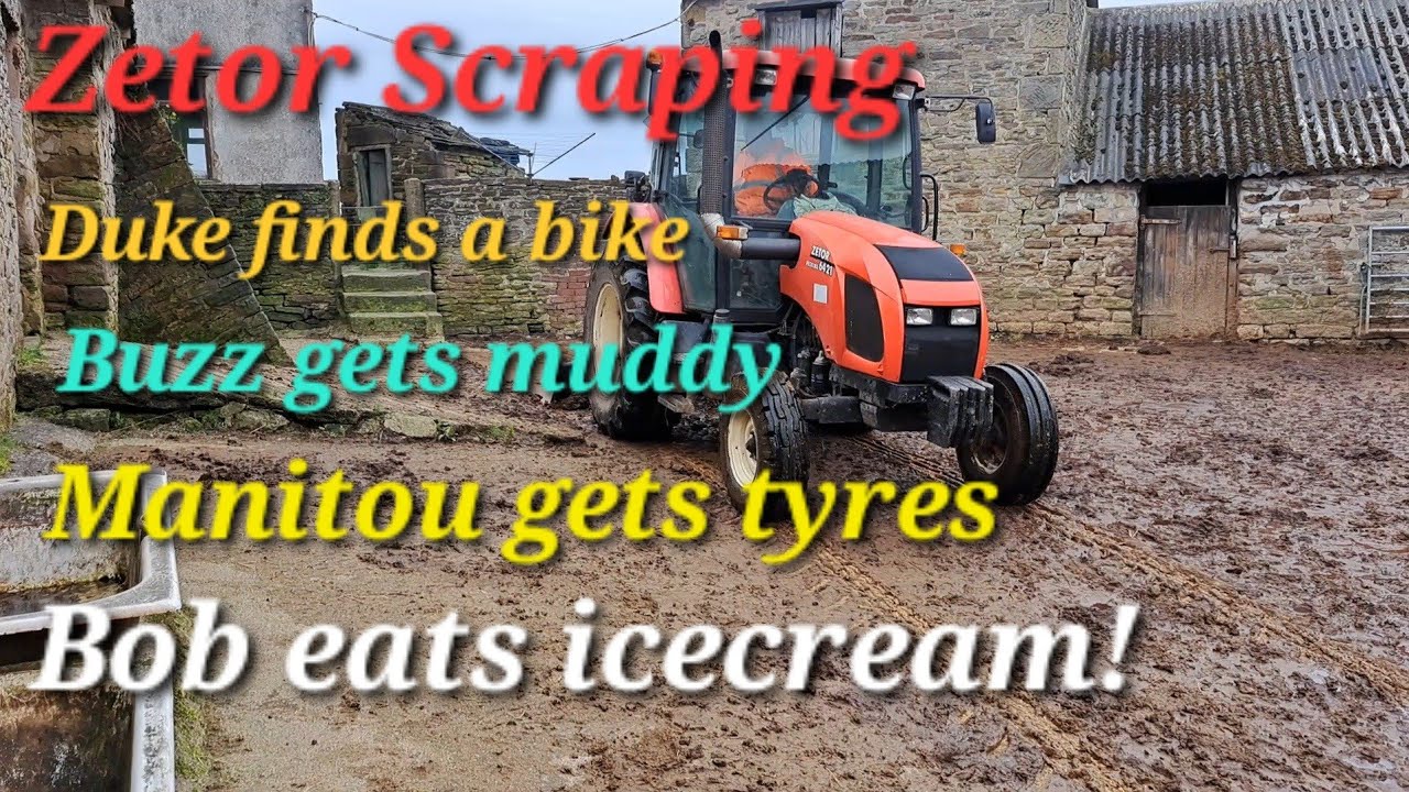 Zetor tractor scrapes ,the Duke finds his bike, manitou gets tyres, and Bob eats ice-cream!
