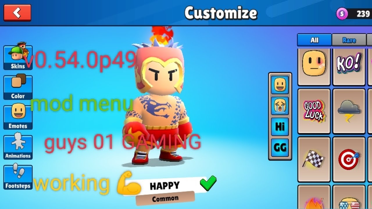 guys 01 gaming hack mod menu working v0.54.0p49