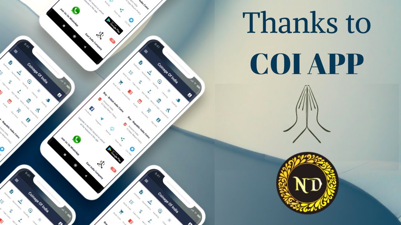 Numismatic Diaries in COI App | Thanks to COI app | Coinage Of India app 2020