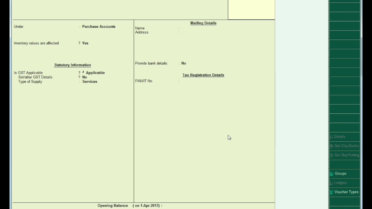How to create GST ledger in Tally ERP 9 version 6.0.1