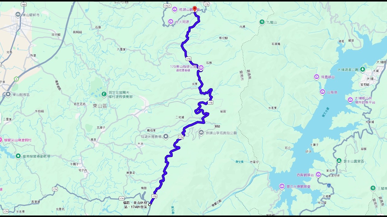 台南175咖啡公路 (東山174休息區至關子嶺前)