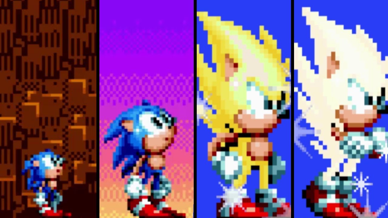 Baby Super Sonic Mania- Adult Super Sonic Mania- Giant Hyper Sonic Mania