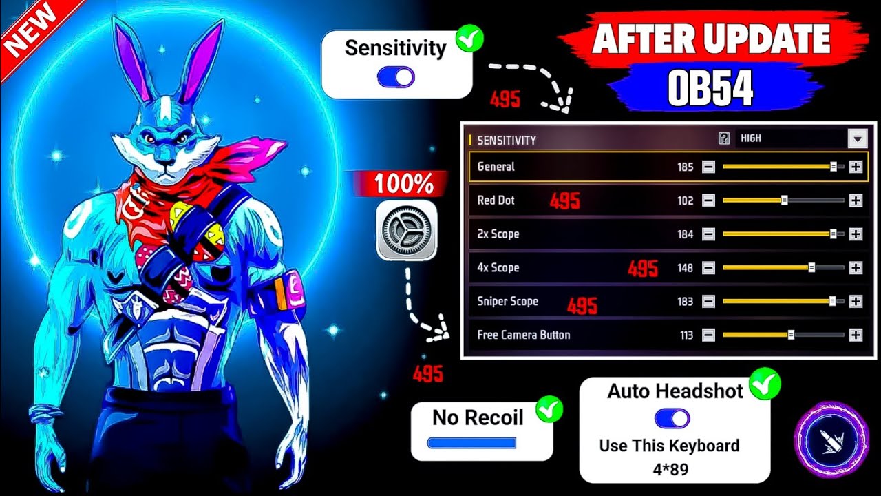 OB52 AFTER UPDATE NEW SENSITIVITY SETTING IN FREE FIRE | AUTO HEADSHOT SETTING FREE FIRE