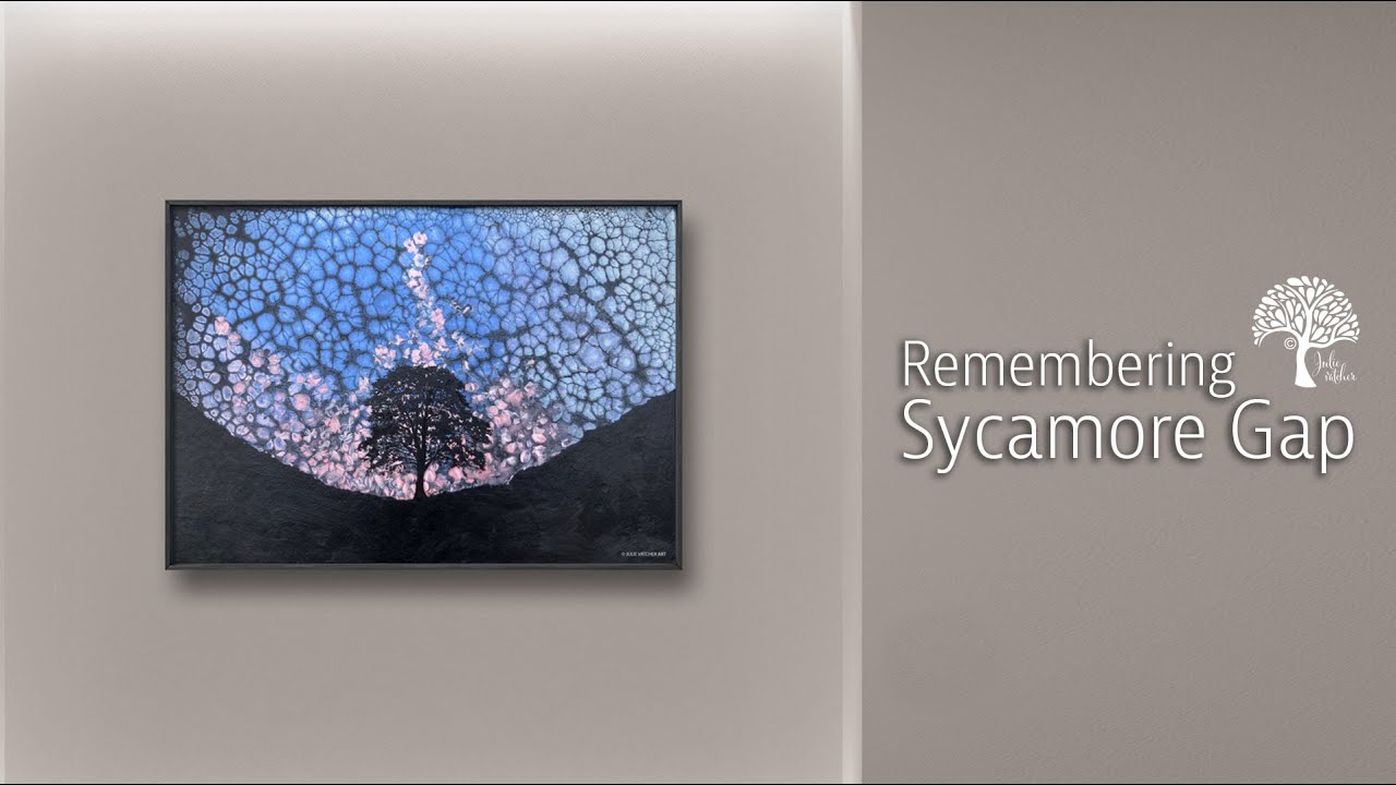 Remembering Sycamore Gap. Fluid Art Pearl Pour