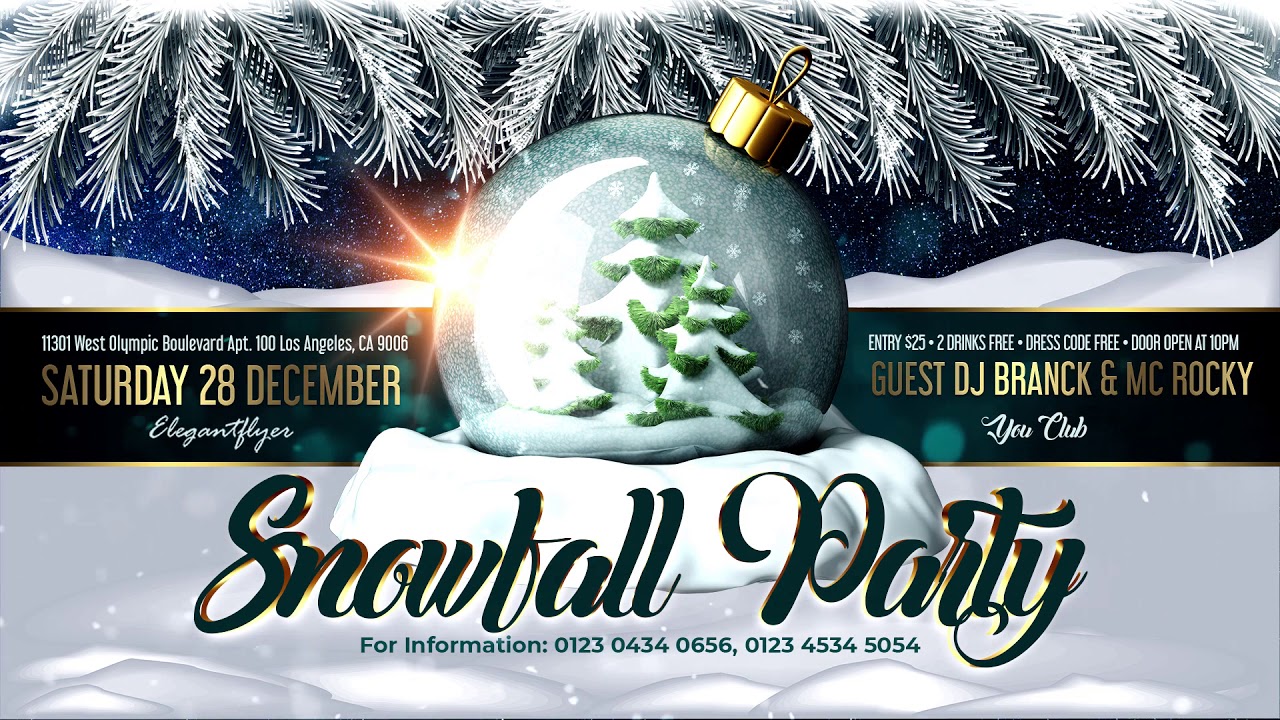Snowfall - Animated Flyer + Instagram Template Photoshop + Facebook Event