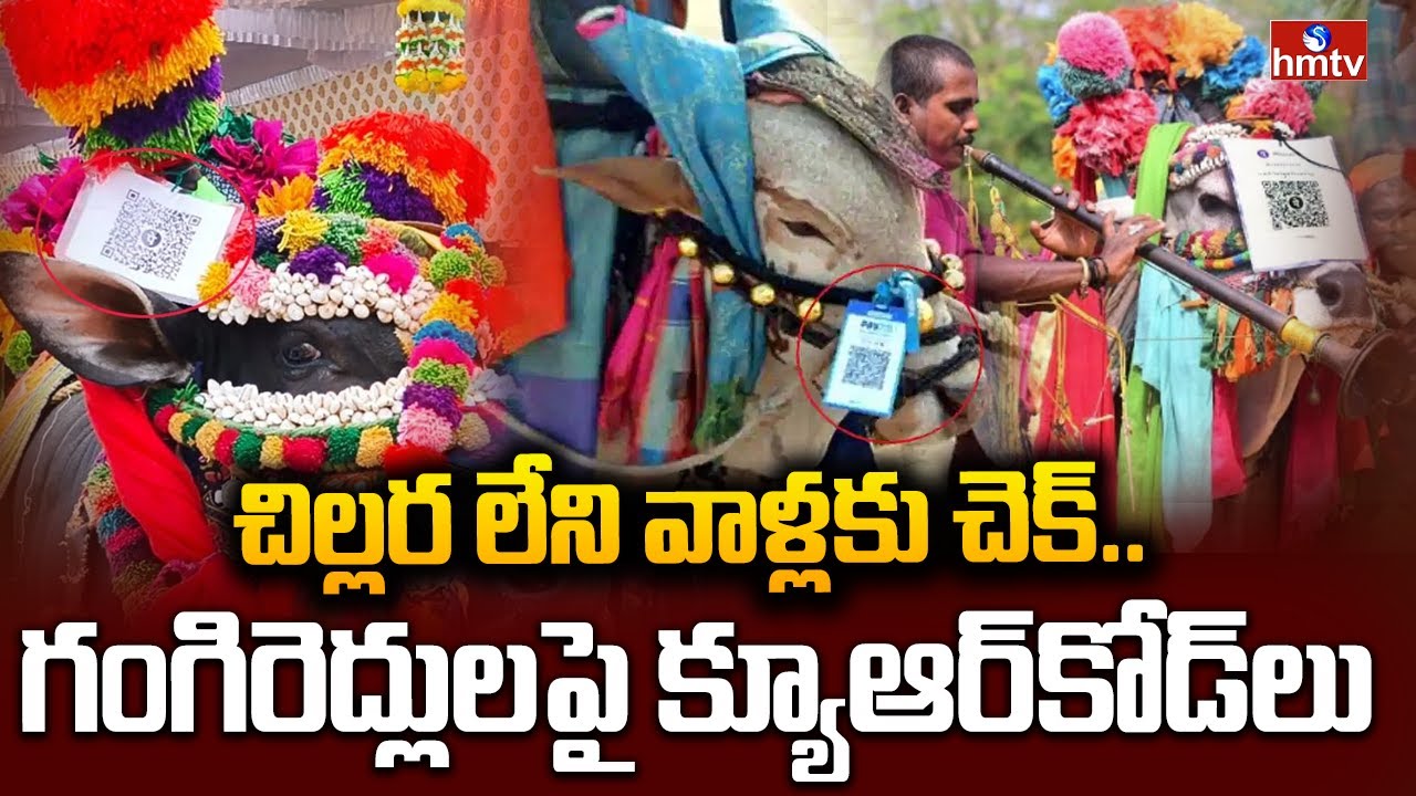 చిల్లర లేని వాళ్లకు చెక్..గంగిరెద్లులపై క్యూఆర్‌కోడ్‌లు | Traditional Gangireddulu With Modern Twist
