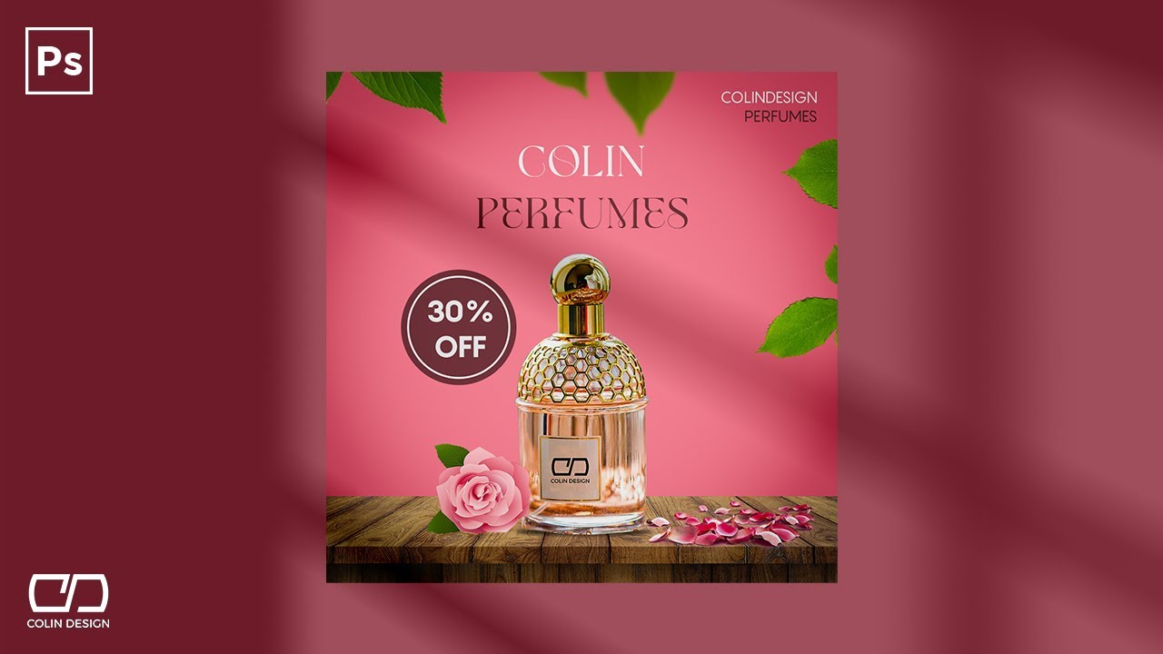 Perfume Product Advertisement Poster Design | Photoshop tutorial