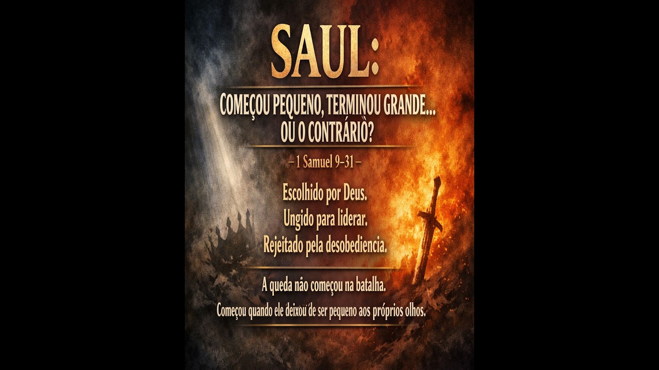 Momento de Reflexão,Tema:SAUL: COMEÇOU PEQUENO, TERMINOU GRANDE… OU O CONTRÁRIO?
