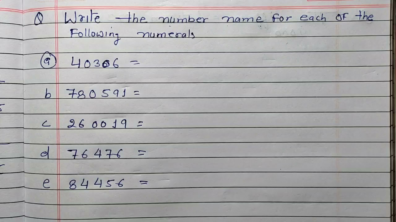 Write the following number in words | Write the number name