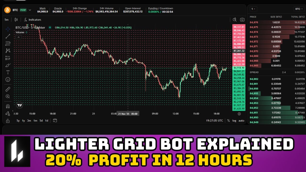 Lighter Grid Bot: How I Made 20% in 12 Hours (Full Breakdown): While Farming Points