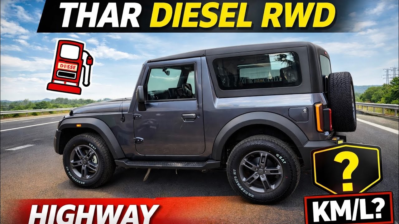 Mahindra Thar Diesel RWD Real Highway Mileage Test | KM/L Revealed 😱#journeyfrombihartokolkata