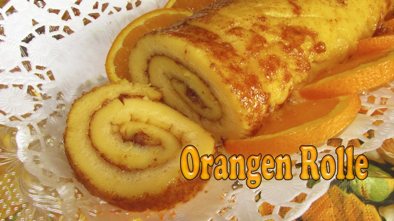 Portugiesischer Orangenkuchen. Orangen Rolle.