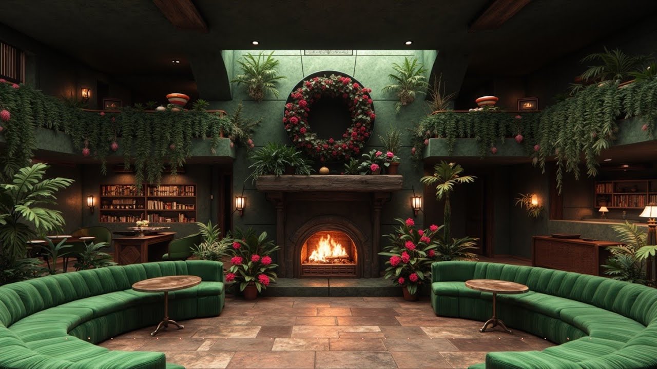 Spring Cozy Room Ambience Fireplace Sounds Relaxing Piano Music Deep Relaxation Aid