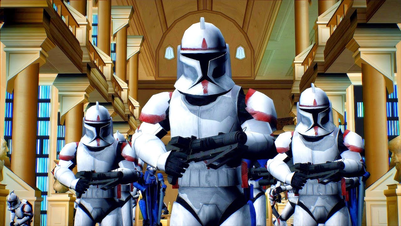 Battle of Coruscant - Clone Army vs Droid Army - STAR WARS BATTLEFRONT 2 NPC Wars