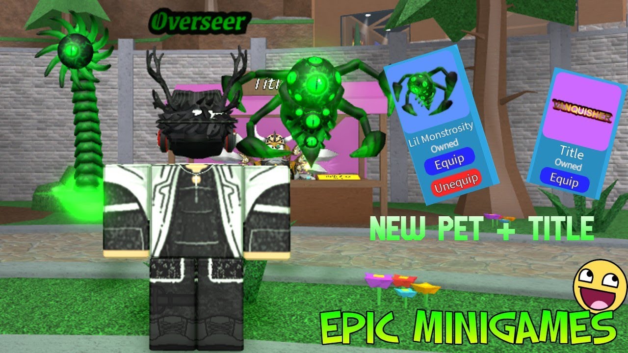 Obtaining and showcasing NEW PET AND TITLE in Epic Minigames!